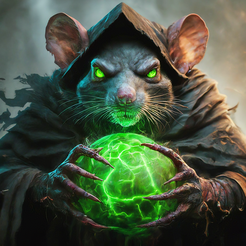 Dungeon-Rat-11.png Ratman Holding a Weird Green Orbital Round Thing