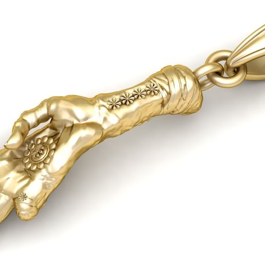 Gold Hamsa Hand Pendant