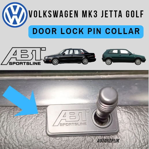 ABT LOGO Door Lock Collar Ring Secure Door for PIN Volkswagen Jetta/Golf Mk3 – STL File (9 designs sold separately)