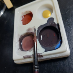 05c1ecbe3d2d7e3ddff995235ed7f18a.png Free STL file 4 Well Paint Tray with Brush Holder・3D printing design to download