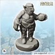 1-PREM.jpg Curved-nosed troll with large hand and rock (15) - Medieval Fantasy Magic Feudal Old Archaic Saga 28mm 15mm Chaos Darkness Demon