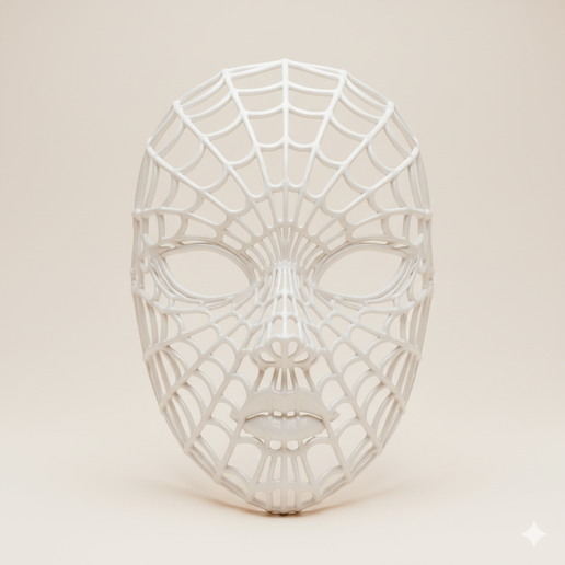 Spider web mask - Halloween, spooky, scary, horror, creepy, haunted, October 31, trick or treat, pumpkin, jack o’ lantern, jackolantern, ghost, skeleton, skull, zombie, witch, vampire, monster, mummy, Frankenstein 3D Model 3D model