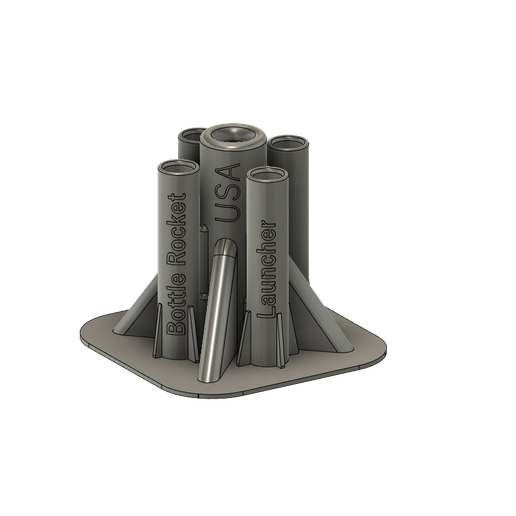 🍾 5 Bottle Rocket Fireworks Launcher Pad・ STL File for ・Cults