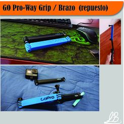 1.jpg STL file GO Pro-Way Grip / Arm (spare)・3D print design to download