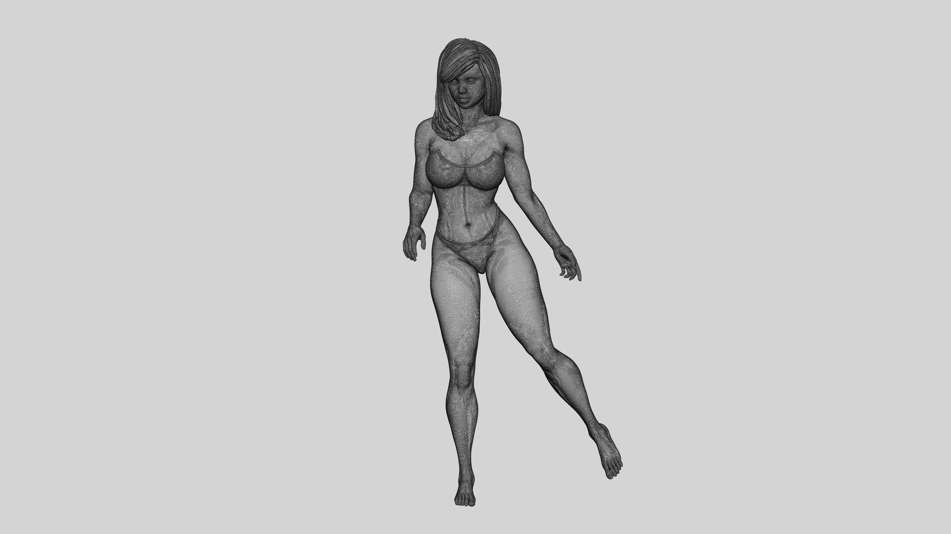 z.jpg 3D file Pretty Bikini Woman Standing on one Leg 3D print model・3D print model to download, 3DGeshaft