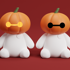 Halloween-Baymax-3.png 3D file Halloween Pumpkin Baymax 2 models - Toytaku Prints・3D printing model to download