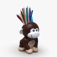 MonkeyPencilHolder.105.jpg Monkey Pencil Holder STL