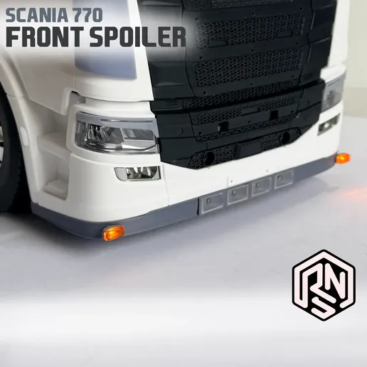1/14 Scania 770s front spoiler splitter with hella style spotlights