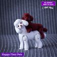 1.jpg Realistic Poodle dog articulated flexi toy named Luna  (STL & 3MF)