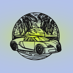 output-86-render.png STL file Decorative mural, car・3D printing model to download