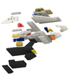 Raumschiff-Voyager-s3.png Special clamping bricks, spaceship Voyager NOTLEGO self-build