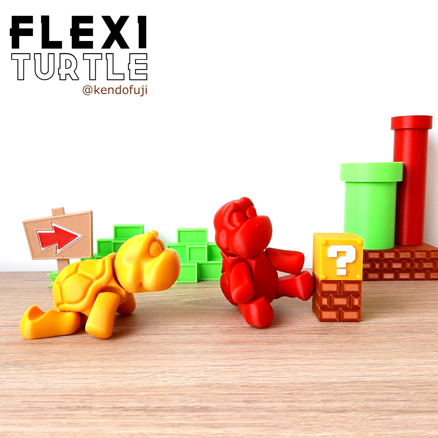 koopa.png Free STL file flexi turtle・3D print model to download, kendofuji