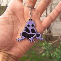 9.png Archivo STL RAINBOW FRIENDS VIOLET LLAVEROS KEYCHAIN・Modelo para descargar e imprimir en 3D