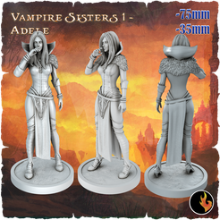 Vamp1-Adele.png 3D file Adele - Dark Fantasy Minis・Model to download and 3D print