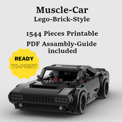 Concept-muscle-car.png Fichier 3D Lego Style Brick Muscle Car・Modèle à télécharger et à imprimer en 3D