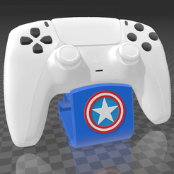CAP-AMERICA.png Archivo OBJ Soporte para mando de Playstation 5 CAPTAIN AMERICA・Plan de impresión en 3D para descargar