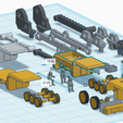 Mecha Hangar Vehicles set 01 parts2.PNG -MHBV01C- Mecha Hangar Bay Vehicles set 013D print Files