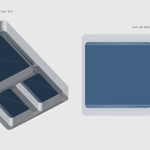 Desk Tray for Clips and Pins - 3 Blind Bays, 112 mm