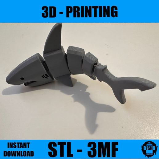 IMG_9290.jpeg FLEXI SHARK flexible articulated SHARK in STL and 3MF digital files