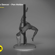 poledancer-main_render-1.175.png STL file Pole Dancer - Pen Holder・3D printable design to download