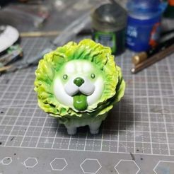 _树脂打印白模_客户上色_6.jpg Download free STL file Vegetable dog Chinese cabbage dog miniature • 3D printing object, michaeledi