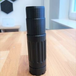 IMG_20221004_184334_224.jpg STL file V1 Airsoft Silencer 14mm CCW [2 Versions]・3D print object to download