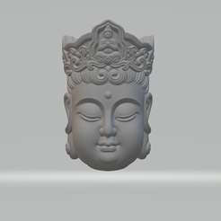 1.png STL file Guanyin Head 3D print model・3D printable model to download, theone_x00x