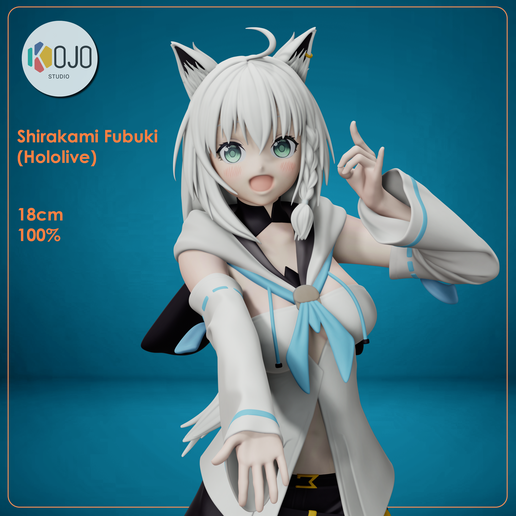 💬 Shirakami Fubuki - Hololive Vtuber Figure for 3D printing・ STL