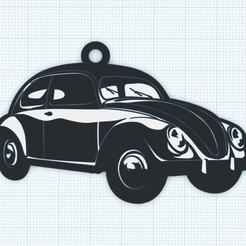 coche02.png Volkswagen Beetle Car Key Ring