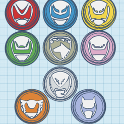 STL file POWER RANGERS SPD/TOKUSOU SENTAI DEKARANGER Power COINS 🪙 ・3D ...