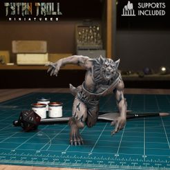 Werewolf04.jpg 3D file Werewolf 04 [Pre-Supported]・3D printer design to download