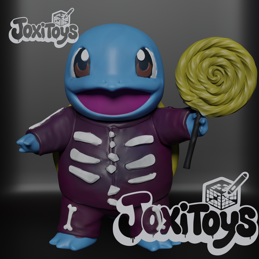 Squirtle x Barrel - Figura 3D de Colección Halloween y Pokémon