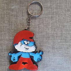 Papa-pitufo.jpeg Papa Smurf key chain