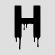 H.jpg Spooky Blood Dripping Halloween Letter Set (3D Models and Source SVGs)