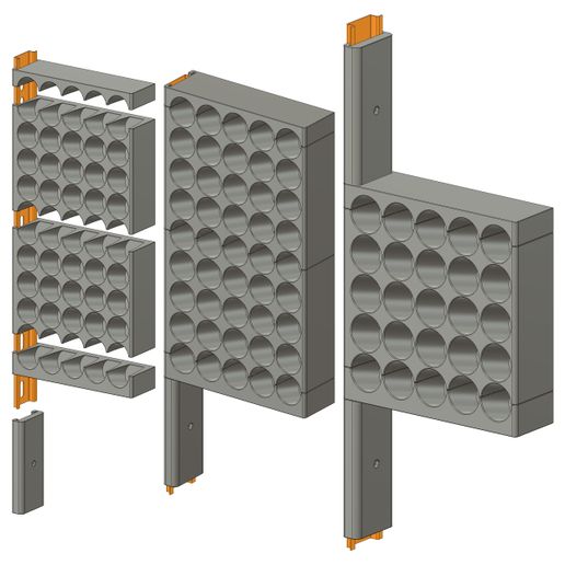 Scale Modeling Vertical Paint Rack - 17ml Plastic Bottles - Vallejo, MIG, Hataka...