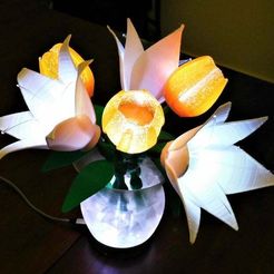 CoverImage.jpg Free STL file Glowing Vase of Flowers・3D printing model to download