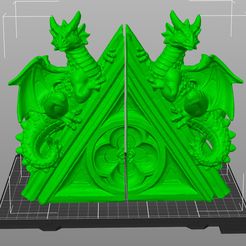 dra.jpg STL file Castle Dragons Gothic Decor Decorative Bookends Statues・3D printing idea to download