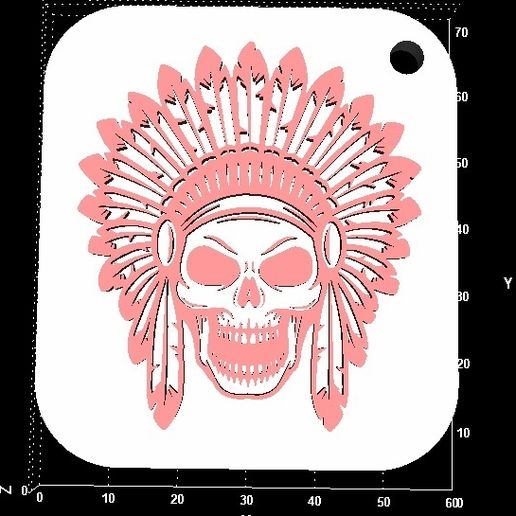 Indian skull keyhanger - 3D model önizlemesi