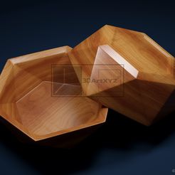 Hexagonal-Bowl-2-©.jpg Fichier 3D Bol hexagonal 2 - Fichiers CNC pour le bois (STL)・Modèle pour impression 3D à télécharger