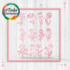 4054-Set-stamps-flores-marca-4cm-2.17.jpg Archivo STL Set stamp flores marca 4cm 2・Objeto imprimible en 3D para descargar