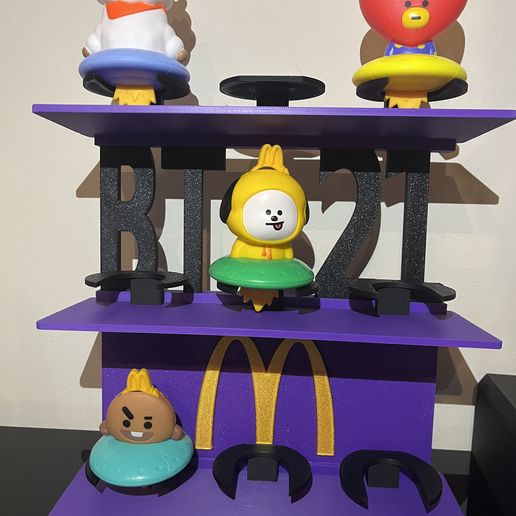 BT21 MC D. Display Stand — 9 Figures, 3 Tiers | 3MF Digital File