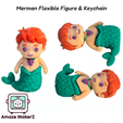 AmazeMakerZ_Merman_Flexi02.png Merman + Keychain 3MF | Multicolor 3D Printing