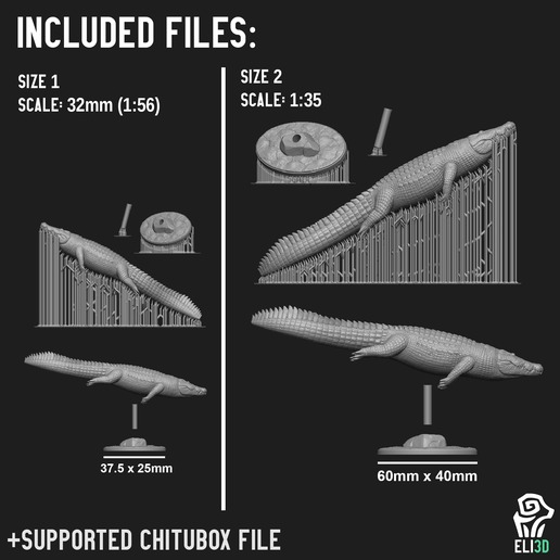 🐊 Crocodile swimming - Animal・ 3D File for 3D printing・Cults