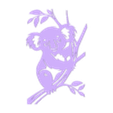 Koala in Tree32.stl Koala im Baum 2D Wandkunst/Fensterkunst - Digitale STL & SVG Dateien für 3D-Druck und Laserschneiden