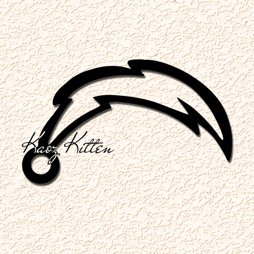 LA chargers outline logo keychain 3D model