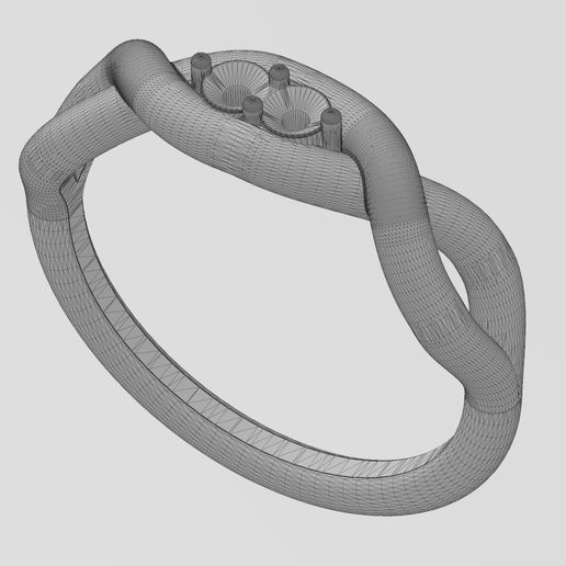 wf1.jpg Anel de ligação com nó sobreposto e torcido de diamante tamanhos 6 a 10 Modelo de impressão 3D
