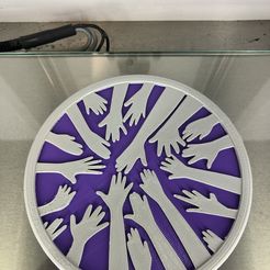 IMG_4285.jpg Free STL file Coaster: 'helping hands v2'・3D printable object to download