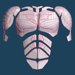 front-pov.png Free OBJ file THE DARK KNIGHT/RISES (2008/2012) BATSUIT CHEST, ABS AND SHOULDER PADS (LOW POLY)・3D printable model to download
