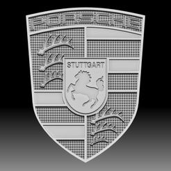 Porsche logo 3D model for CNC router or 3D printer square.jpg 3D file Porsche logo for CNC router or 3D printer・3D printing idea to download