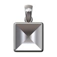 Concaved-faceted-square-cushion-pendant-charm-11.jpg Quadratische konkave Kissen Anhänger Charme mit Bügel 3D-Druck Modell